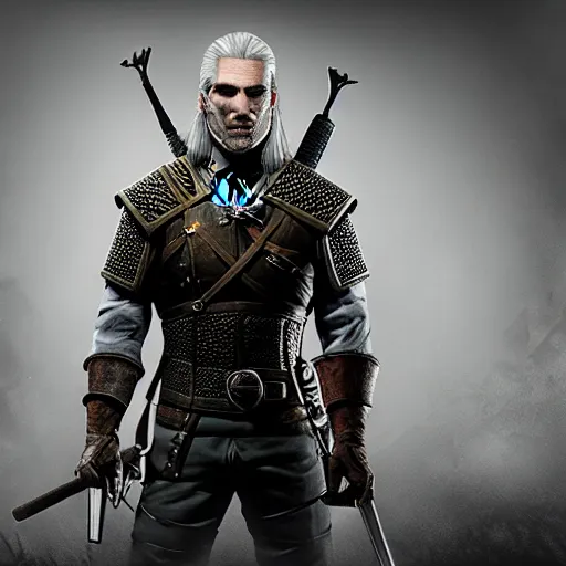 Prompt: Geralt of Rivia in Outlast, screenshot, pc videogame