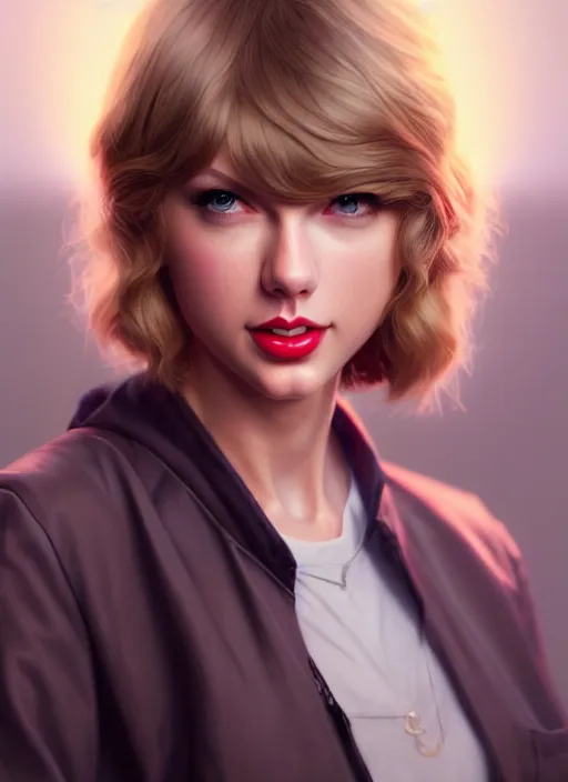 Image similar to taylor swift, evangelion, au naturel, hyper detailed, digital art, trending in artstation, cinematic lighting, studio quality, smooth render, frostbite 3 engine rendered, art style by klimt and nixeu and ian sprigger and wlop and krenz cushart