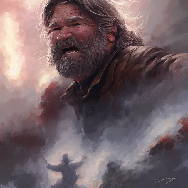 Prompt: the thing kurt russell, by stanley artgerm lau, wlop, rossdraws, frank frazetta, andrei riabovitchev, marc simonetti