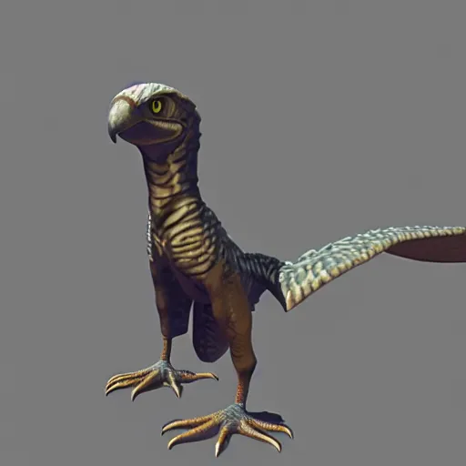 Image similar to photo of raptor invented computer, vray