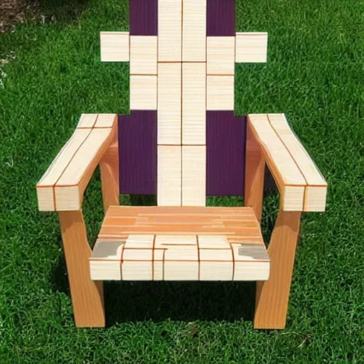 Prompt: pixel art style Adirondack chair, trending on artstation