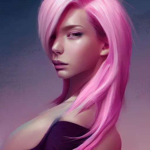 Prompt: hot teen girl, full body, pink hair, gorgeous, amazing, darkness aura brooding from her body, elegant, intricate, highly detailed, digital painting, artstation, concept art, sharp focus, illustration, art by Ross tran