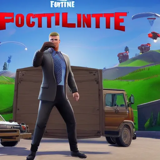 Image similar to vladimir putin as fortnite character, gameplay screenshot