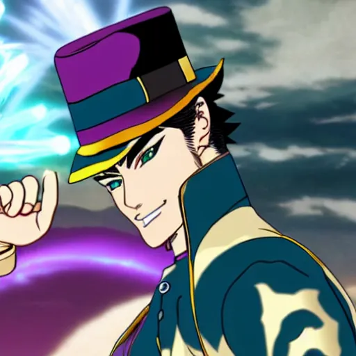 Image similar to jotaro playing genshin impact, photo realistic,