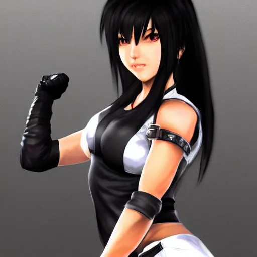 Image similar to detailed character art of tifa lockhart, trending on artstation