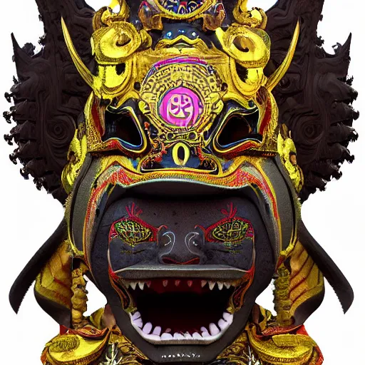 Image similar to barong bali, illustration, digital art, trending artstation