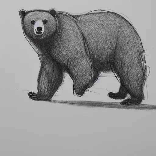 Image similar to a sketchbook of a bear, pencil and paper, 4 k, artstation, swesome