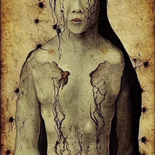 Image similar to “ a korean water zombie by leonardo da vinci ”