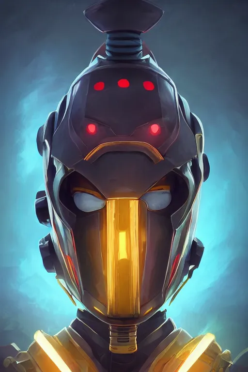 Image similar to epic mask helmet robot ninja portrait stylized as fornite style game design fanart by concept artist gervasio canda, behance hd by jesper ejsing, by rhads, makoto shinkai and lois van baarle, ilya kuvshinov, rossdraws global illumination radiating a glowing aura global illumination ray tracing hdr render in unreal engine 5