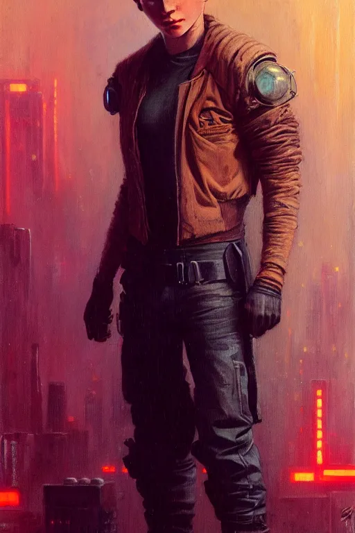 Prompt: character portrait cyberpunk blade runner 2 0 4 9 tom holland, character design, painting by gaston bussiere, katsuya terada, frank frazetta, tom of finland, trending on artstation