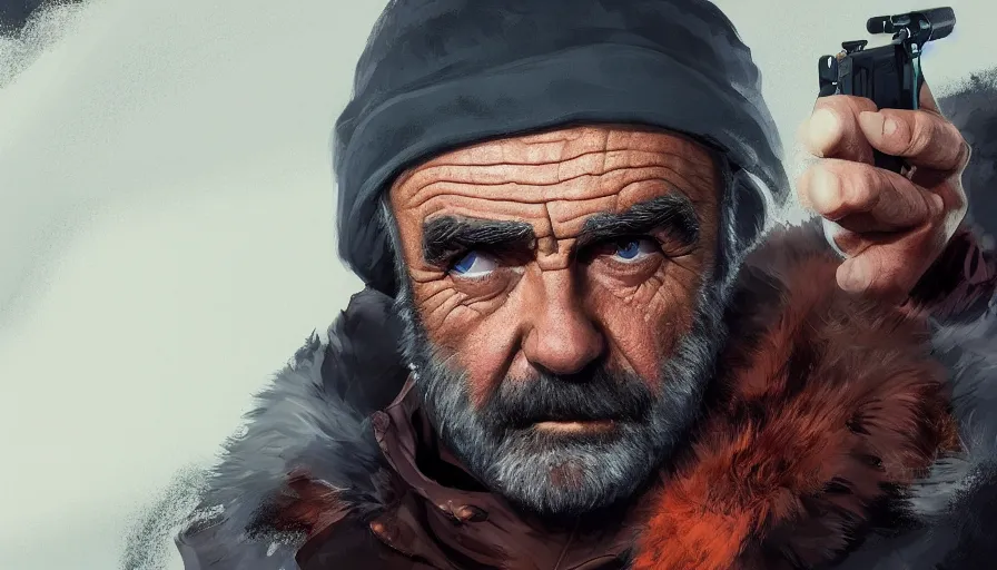 Prompt: Sean Connery as a trapper, hyperdetailed, artstation, cgsociety, 8k