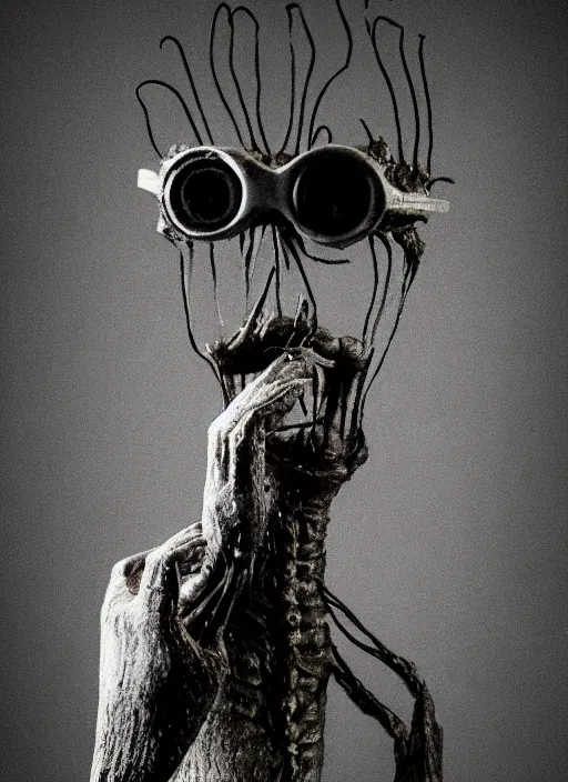 Image similar to salad fingers by david firth is a real boy, artistic pose, cinematic shot, intricate, ornate, photorealistic, ultra detailed, realistic, 1 0 0 mm, photography, octane, high definition, depth of field, bokeh, 8 k, artstation
