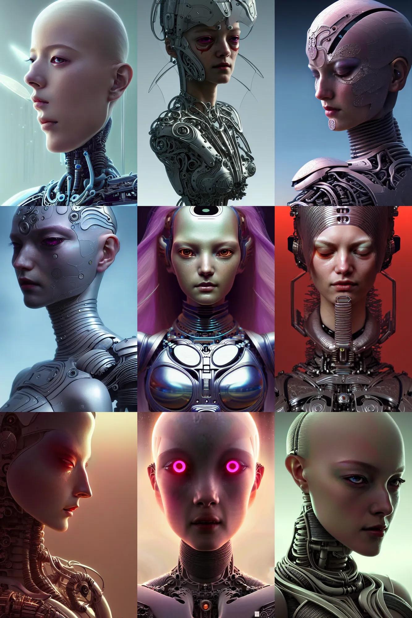 Prompt: beautiful crying female android! deity, ( mechanical ), intricate, elegant, super highly detailed, digital painting, concept art, smooth, sharp focus, photorealism, hd, 8 k, beautiful, cinematic, art by angus mckie and kuciara and moebius! and rutkowski and mucha and loish and wlop