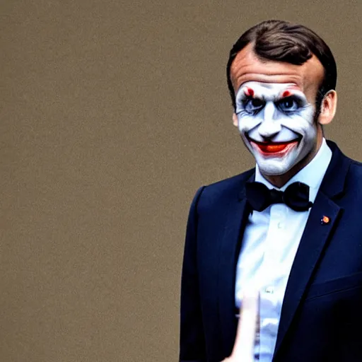 Image similar to Emmanuel Macron as The Joker