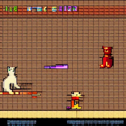 Image similar to cat fighter design , 24 Pixel art