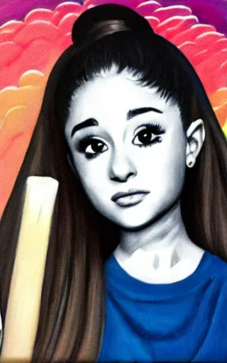 Prompt: painting of Ariana Grande, in the style of Chamberlain, Johns