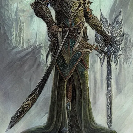 sword, ancient, ornate powerful elven, concept art by | Stable ...