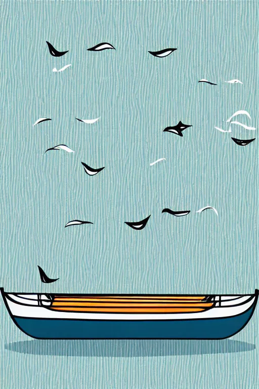 Image similar to minimalist boho style art of colorful rowing boat, illustration, vector art