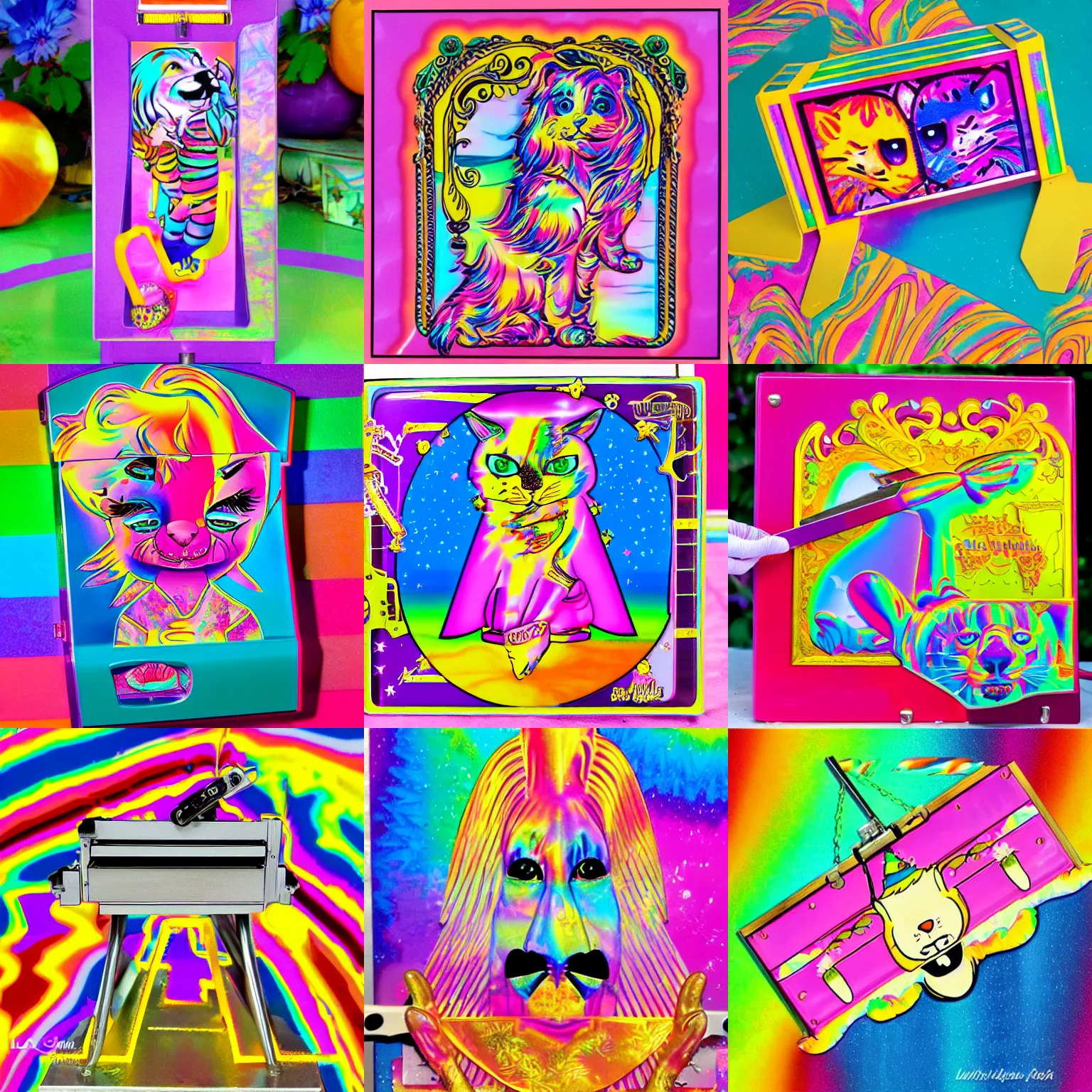 Prompt: lisa frank guillotine