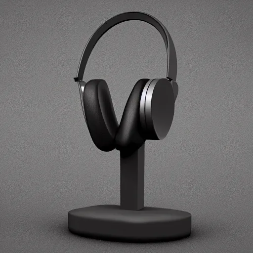 Image similar to headphone stand, futuristic, techno, cyberpunk, product design, render, concept