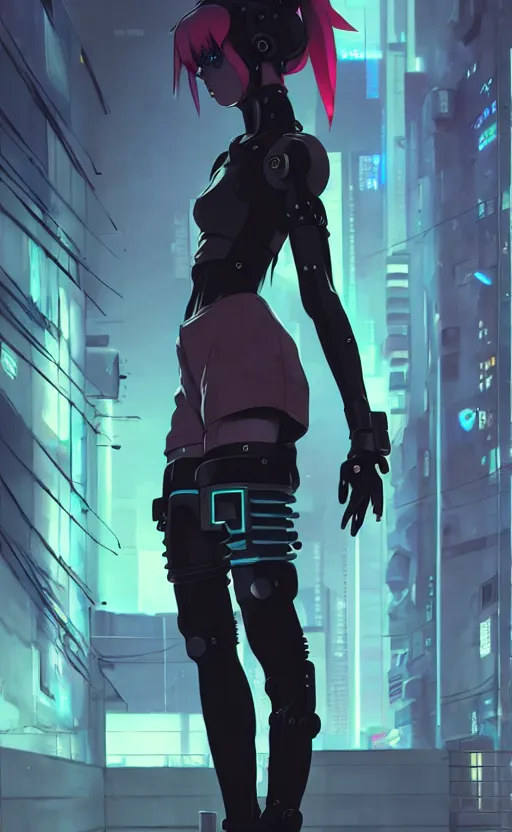 A Girl in the Style of Cyberpunk and Anime Stock Illustration -  Illustration of hairstyle, fluorescent: 275674985
