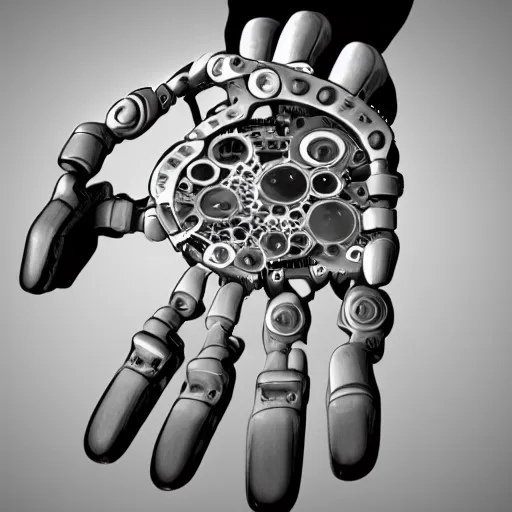 Prompt: you understand mechanical hands, robotic hand surreal