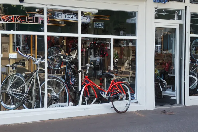 Image similar to bike shop storefront window