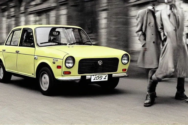 Image similar to vaz 2101 as sport car, movie still, speed, cinematic Eastman 5384 film