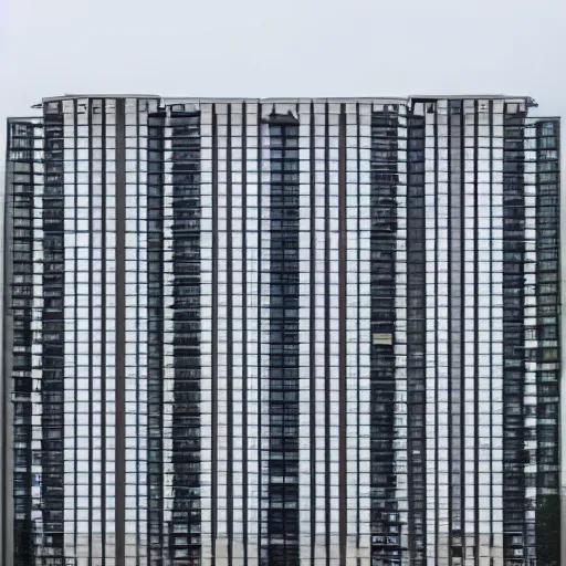 Image similar to a very tall building with lots of windows, a photo by andreas gursky, shutterstock contest winner, modular constructivism, constructivism, orthogonal, 1 9 9 0 s