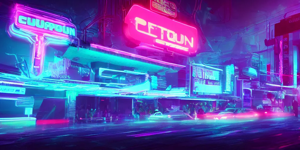 Prompt: The Corruption of Neon Nightclub, outrun, synthwave, 4k, featured on artstation