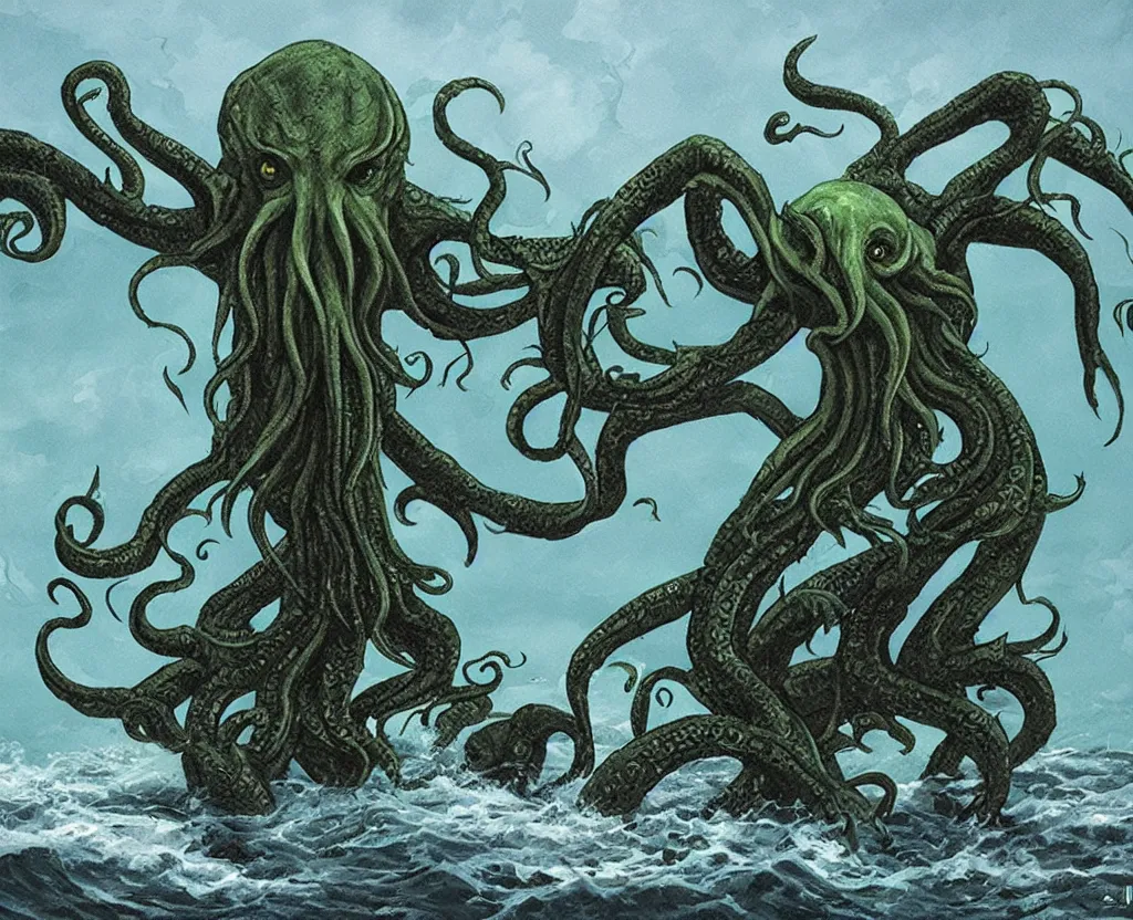 Image similar to cthulhu rises from the sea by ivan aiwasowski