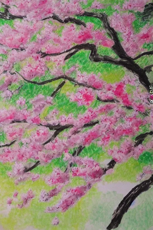 Image similar to Hanami flowers in impressionism style