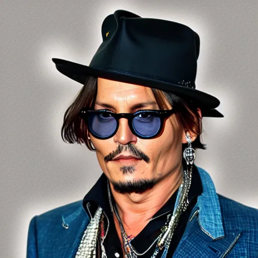 Image similar to johnny depp with a cool t - shirt that says comicsgate