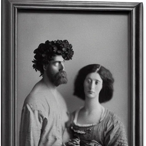 Prompt: homer and marge simpson by julia margaret cameron, realistic, body shot, sharp focus, 8 k high definition, insanely detailed, intricate, elegant, cherry blossoms