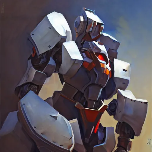 Image similar to greg manchess portrait painting of fully armored mecha spiderman as overwatch character, medium shot, asymmetrical, profile picture, organic painting, sunny day, matte painting, bold shapes, hard edges, street art, trending on artstation, by huang guangjian, gil elvgren, ruan jia, greg rutkowski, gaston bussiere