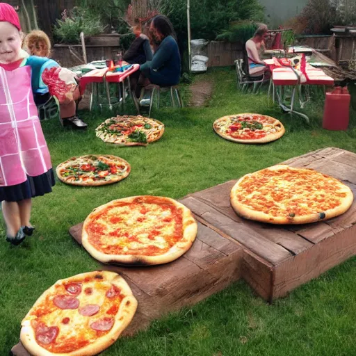 Image similar to a garden of pizza