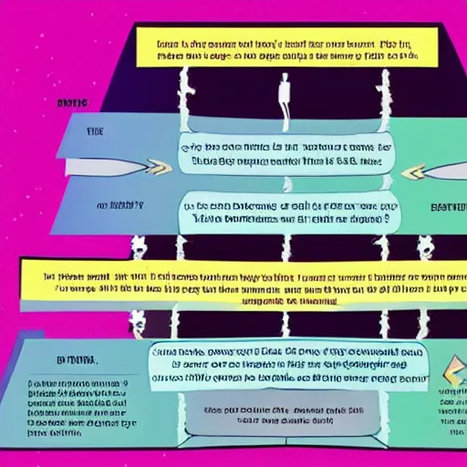 Prompt: a beautifully illustrated flowchart explaining the beginning and end of the universe