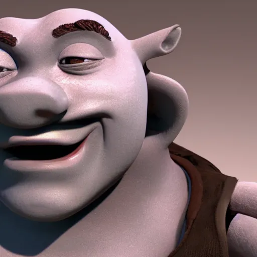 Image similar to shrek as humanoid robot made of steel, unreal engine 5, ray tracing, extremely detailed, 8 k