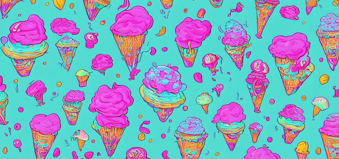 Prompt: air spun cotton candy milkshake island by Tara McPherson, vivid colors, high contrast, 8k resolution, intricate, photorealistic, smooth