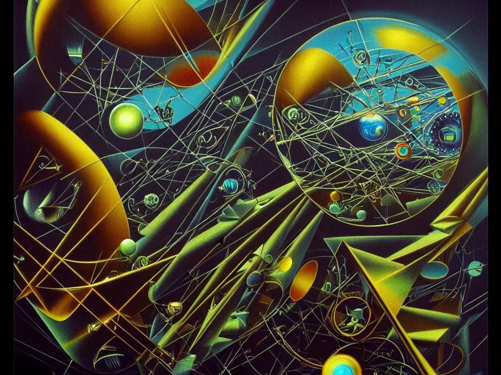 Image similar to highly detailed photo of quantum mechanics, trending on deviantart, neo surrealism, sharp focus, octane, masterpiece, art by max ernst