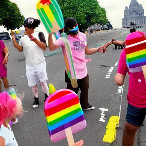 Image similar to Rainbow Popsicles Overthrowing The Government