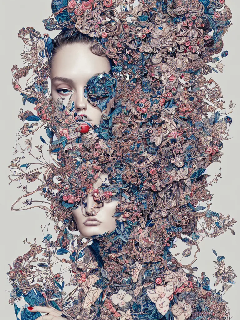 Image similar to fashion advertising campaign by james jean, highly detailed, intricate