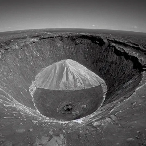 Image similar to a large nuclear crater in manhattan, realistic, taken on a ww 4 camera.