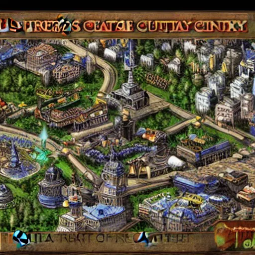 Prompt: Heroes of Might and Magic 3 conflux city scene, ultra detailed game art