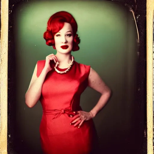 Image similar to photography of joan holloway from mad men, tintype, deregoue