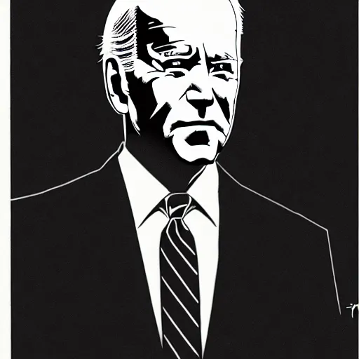 Image similar to Joe Biden looking sinister, by Tsutomu Nihei, highly detailed