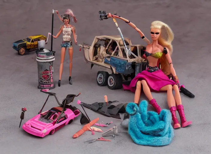 Image similar to mad max fury road barbie play set