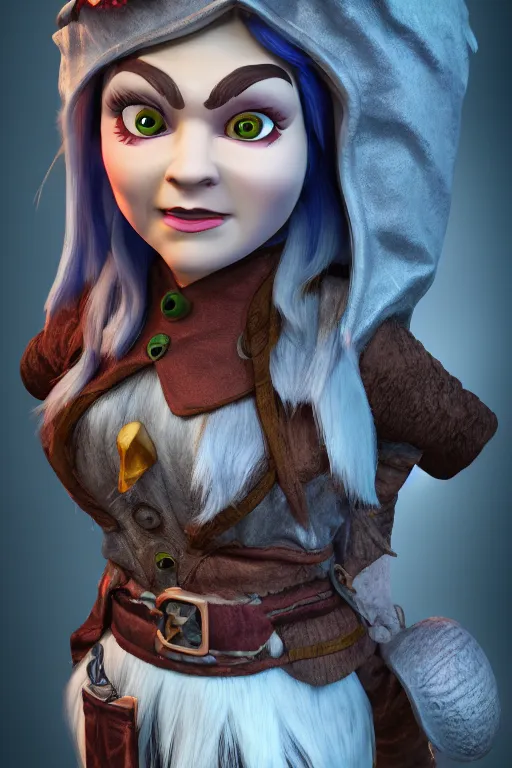 Image similar to a female DND gnome, high resolution film still, 8k, HDR colors, cosplay, studio lighting