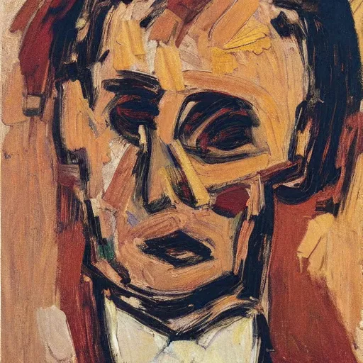 Image similar to portrait by Frank Auerbach