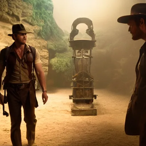 Image similar to still from the Indiana Jones movie with chris pratt, award-winning cinematography, 4k